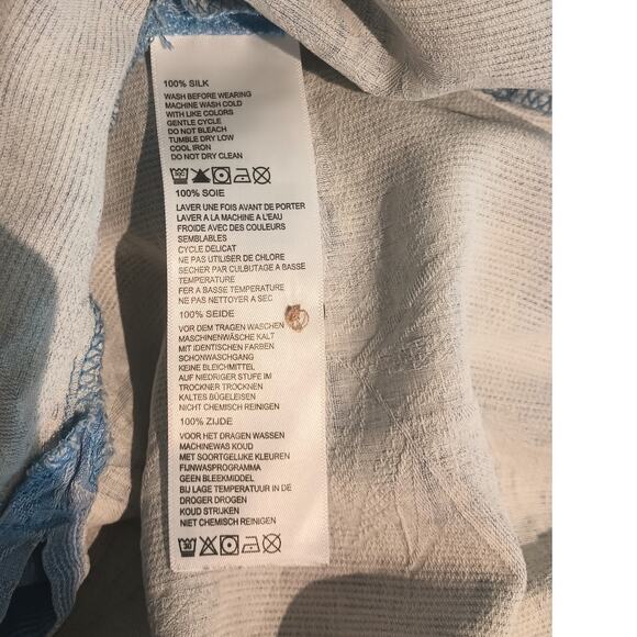 Tommy Bahama 100% Silk Hawaiin Short Sleeve Button Up Blue Shirt XXL - Picture 7 of 10